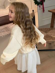 DAZY 女童圆领串珠装饰毛衣，秋季