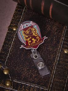 HARRY POTTER X SHEIN 1个时尚流行卡通系列亚克力印花钥匙扣，奢华小众情侣休闲款，可弹力，360°旋转，时尚实用 - 銀色 - 查看 4