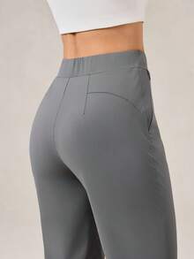 OutZeal 女士运动裤 休闲凉爽触感弹力阔腿带拉链口袋 - 灰色 - 查看 6
