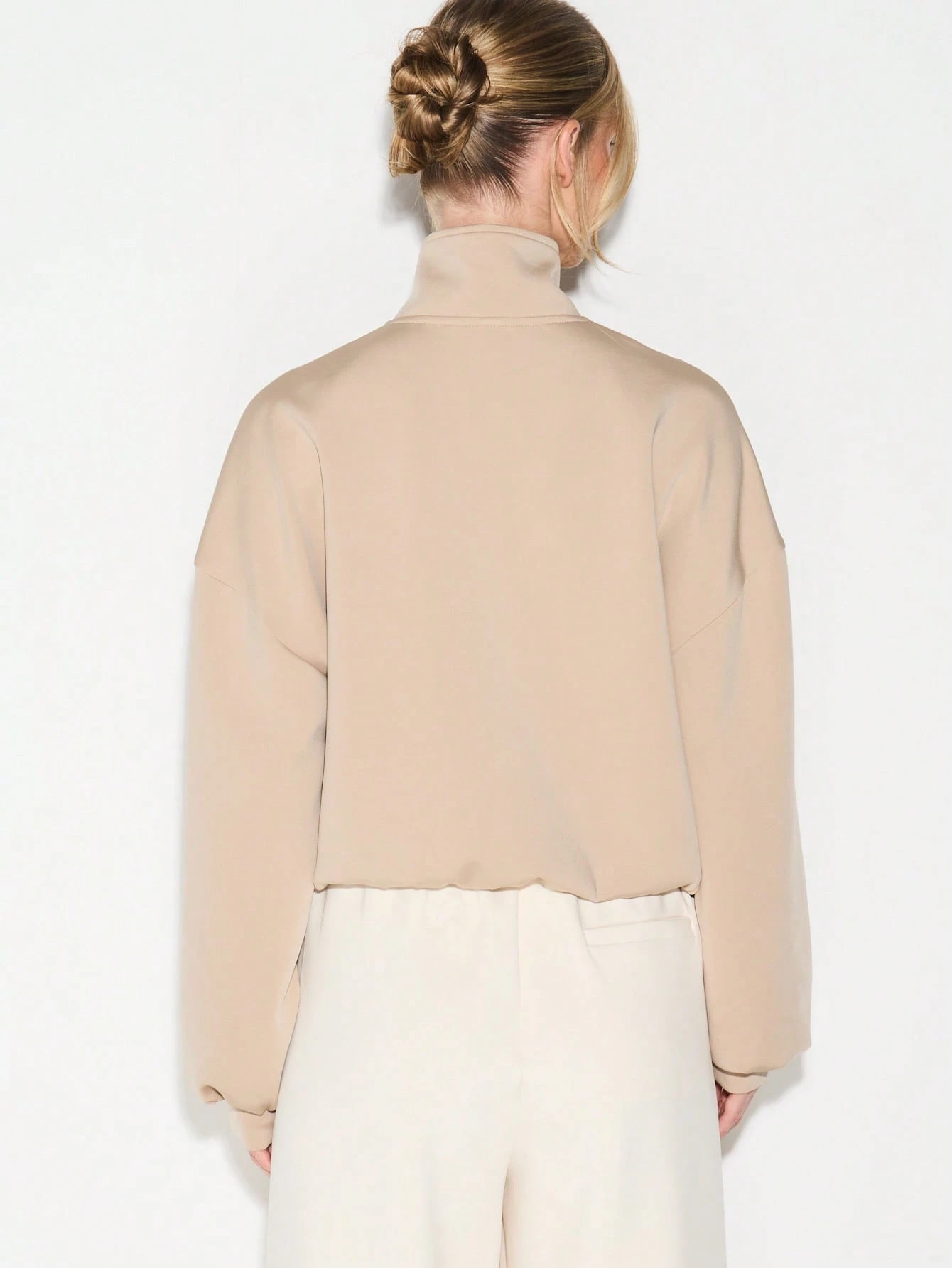 KIZN Neoprene Full Zip Sweatshirt With High Neck