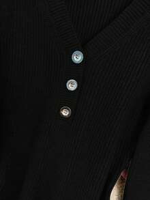 Franclia 新款秋冬法式束腰鱼尾针织连衣裙 - 黑色 - 查看 7