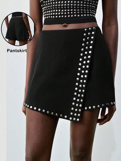 Maija 2025 Black Foil Minimalist Everyday Women Shorts