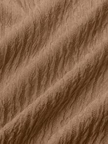 SOLERSUN Bộ đồ hai mảnh không tay dài tay cổ chữ V thanh lịch màu mơ cho nữ, quần ống rộng, viền bất đối xứng, thường ngày, mùa xuân và mùa hè, không tay, tay ngắn - màu nâu - Xem 4