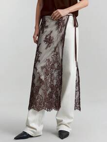 Ontre 2026春夏新款女士系带侧裙，时尚百搭，适合都市通勤、商务、休闲、派对、婚礼宾客等场合，尽显优雅气质。 - 棕色 - 查看 6