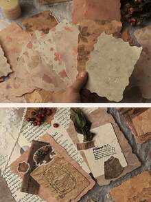 28pcs/Pack Natural Wood Grain Mixed Material Decorative Background Material Paper - Multicolor - View 5