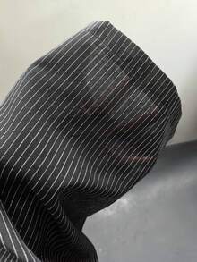 Flirla Petite 女式超低腰休闲有机棉直筒裤 - 黑色 - 查看 7