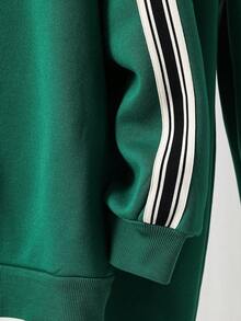 Set de 2 piezas Sudadera con capucha y pantalón de chándal con gráfico de letra suelta para adolescentes, adecuado para la escuela, el jardín, la playa, el cumpleaños, la primavera, el verano, el otoño y el invierno - Azul - Ver 4