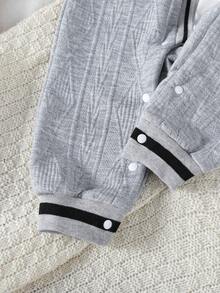 SHEIN 男婴秋季新款绅士风二合一连体衣 - 灰色 - 查看 5