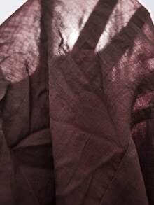 Lumivelle Women's Autumn Loose Fit Tie Collar Blouse - Maroon - View 8