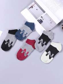 10 pares calcetines cortos para caballero tricolor estampado "N" - Multicolor - Ver 3