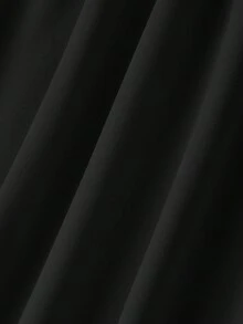 SHEIN MOD 杏色不对称肩部中长连衣裙，优雅单肩设计，适合秋冬季节，可作为感恩节、新年、派对、优雅的女士连衣裙，亦可作为圣诞连衣裙。 - 黑色 - 查看 4