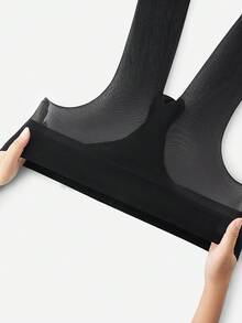 LUVLETTE 2入組女式20D黑色性感連褲襪，時尚簡約的絲襪 - 黑色 - 查看 7