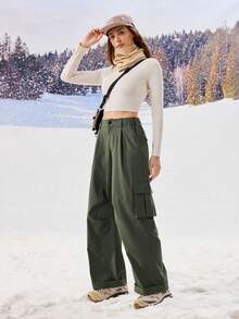 OutZeal 女士防水工装户外裤 露营徒步 - 墨綠色 - 查看 6