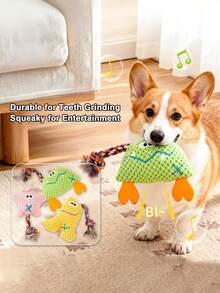 PETSIN Đồ chơi cho chó, Đồ chơi nhồi bông cho chó, Bền cho chó nhai và mọc răng, Tự giải trí, Thích hợp cho chó cỡ nhỏ đến trung bình, Đồ chơi cho thú cưng - Nhiều màu - Xem 3