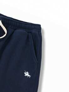 Manfinity CasualCool 男士藏蓝色抓绒休闲裤，冬季款 - 藏蓝色 - 查看 4