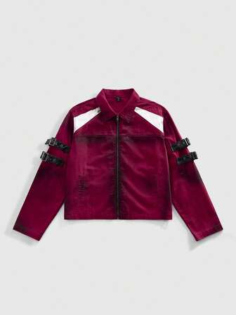 Street Life جاكيت جينز مبهت قديم للرجال، خريف