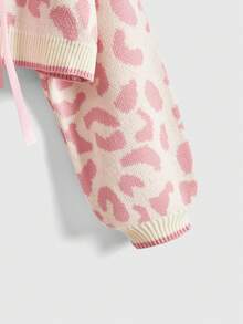 ROMWE Kawaii Y2K Leopard Print Bow Tie Strap Long Sleeve Casual Women Cardigans