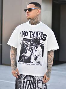 Devon Thys 男士新款时尚嘻哈风格印花T恤 - 白色 - 查看 1