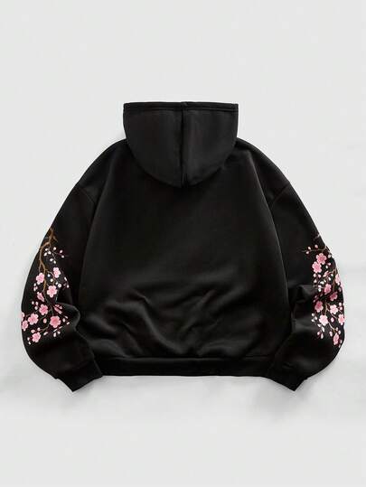 Street Life Sudadera con capucha casual y de moda para hombres con estampado de dragón, estilo streetwear