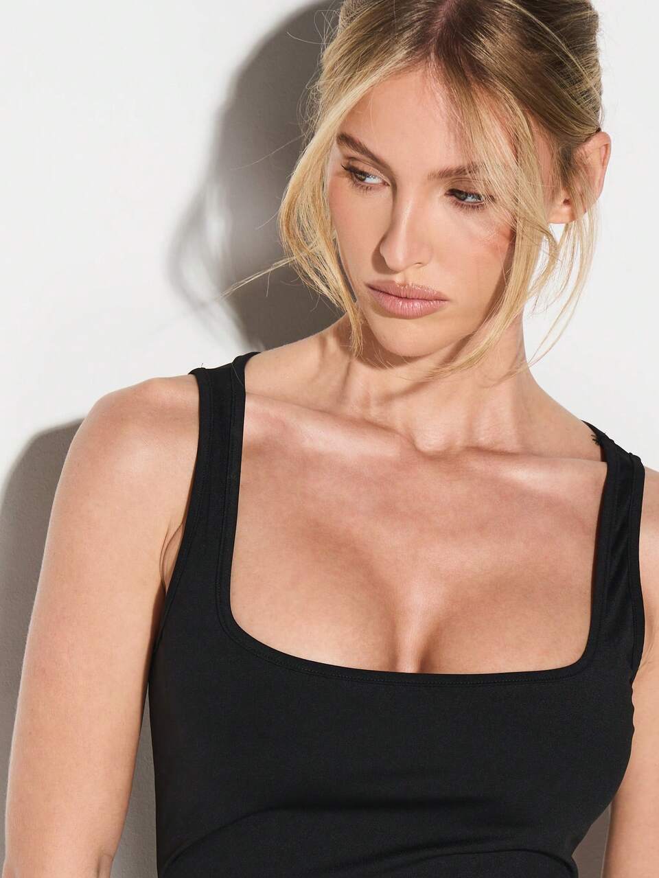 Sleeveless Square Neck Tank Top Fitted Bodysuit Style Cami Summer Essential Wardrobe Basic