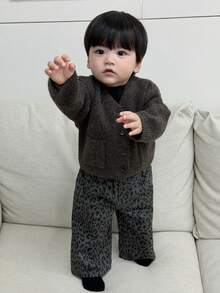 DAZY 男童休闲宽松水洗豹纹牛仔裤