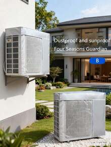 1 pieza Cubierta protectora plateada para unidad exterior de aire acondicionado - Plateado - Ver 1