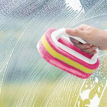 浴室厨房浴缸马桶清洁刷，多用途淋浴海绵擦洗刷，带人体工学手柄 - 粉色 - 查看 1