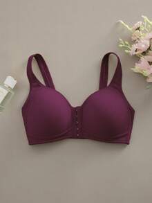 前扣式女士加厚吊带背心，易于穿着 - 中紫紅色 - 查看 6