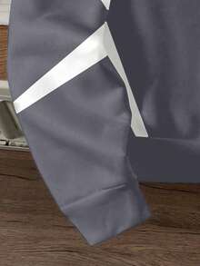 Manfinity Joysei 男士撞色落肩长袖休闲时尚连帽卫衣，罗纹下摆 - 灰色 - 查看 5