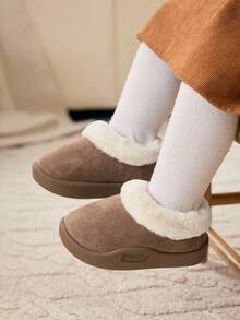 Cozy Pixies Autumn/Winter All-Match Casual Fashion Versatile Plush Thickened Warm Cute Soft Baby Snow Boots, Ankle Boots, Slippers - Khaki - View 3