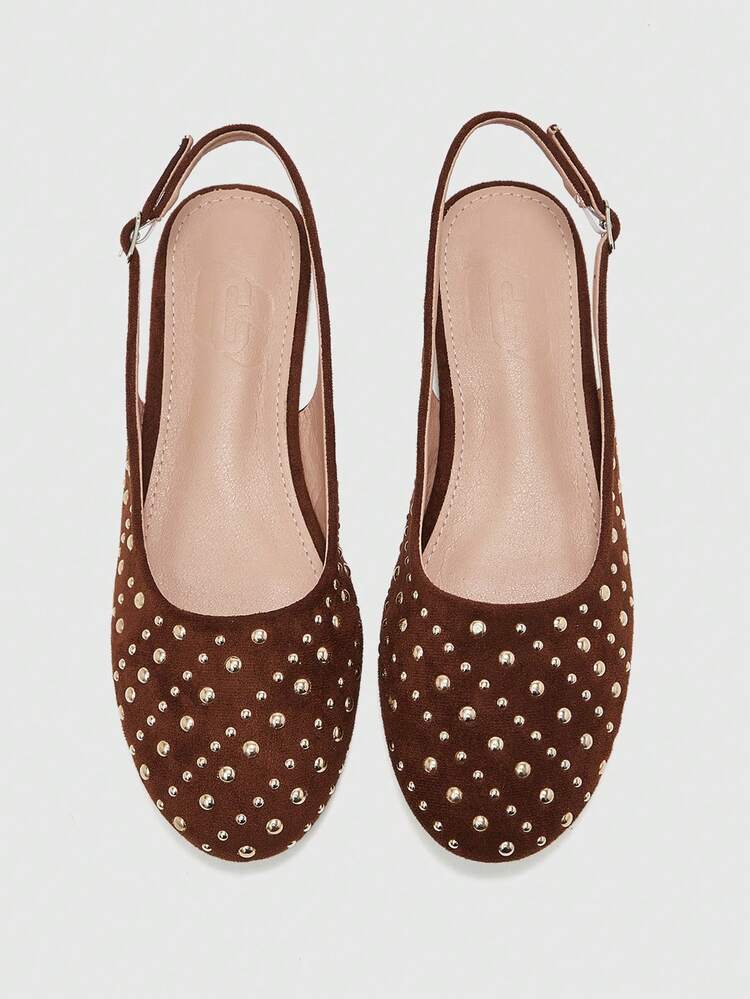 CUCCOO BIZCHIC Women's Fashion Commuter Studded Decoration Flat Sandals For Christmas