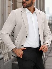 Manfinity Mode 男士单排扣商务休闲加大码西装外套