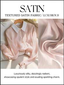 Franclia Áo sơ mi nữ màu hồng thanh lịch, ôm dáng, cổ bẻ phía trước, tay dài, cúc vàng, vải họa tiết sao băng, thích hợp cho mùa xuân/thu. Áo sơ mi nữ tay dài màu hồng, áo công sở nữ, áo sơ mi cài cúc nữ, áo công sở nữ, áo đi chơi nữ, áo thu đông nữ, áo trắng nữ, áo thường ngày mùa xuân cho sinh viên. - Hồng - Xem 3