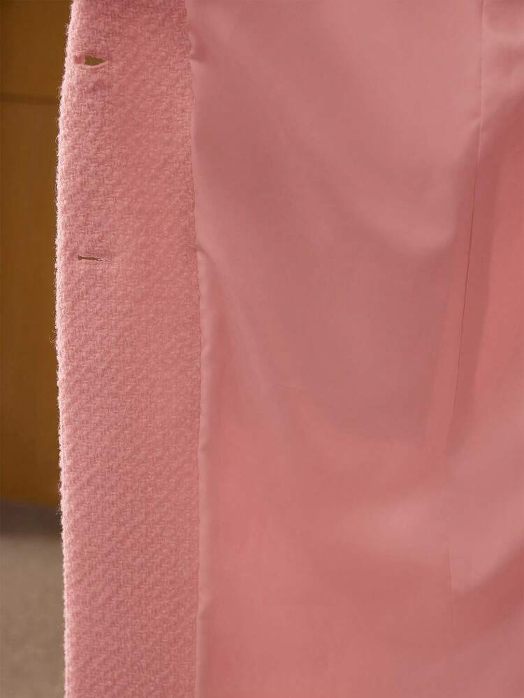 WOOL LAPEL COLLAR SINGLE BREASTED OVERCOAT