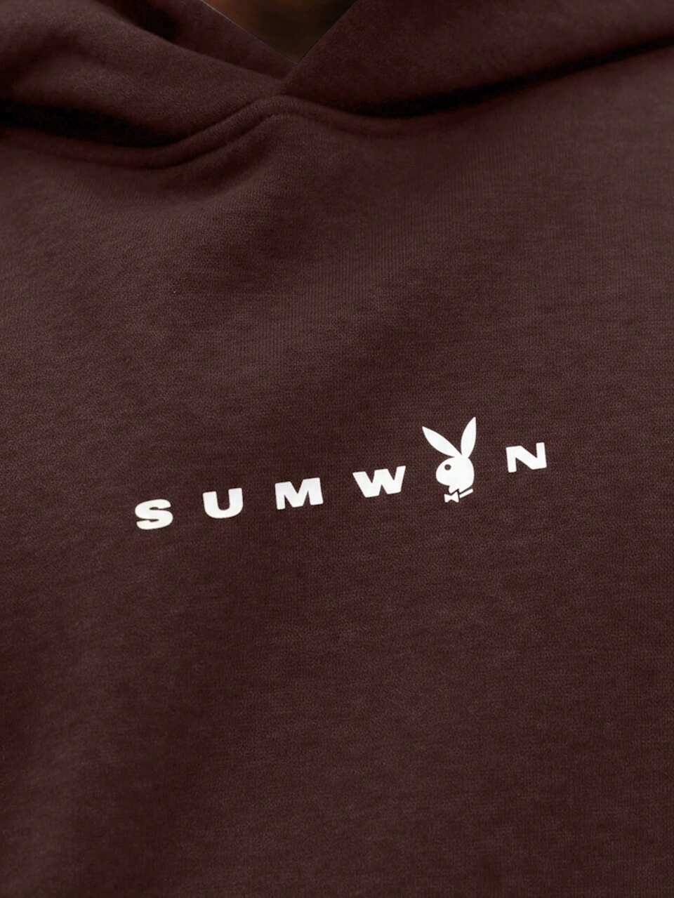 PLAYBOY X SUMWON sweat-shirt à capuche oversize avec imprimé logo lapin pour un look casual de rue et un layering hivernal