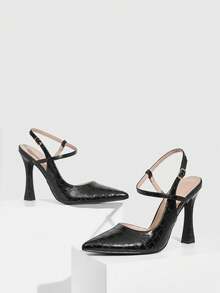 CUCCOO SZL 女士时尚、优雅、性感尖头高跟鞋 - 黑色 - 查看 3