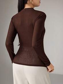 Heiryn Chemise élégante de navettage pour femmes avec décoration métallique, automne