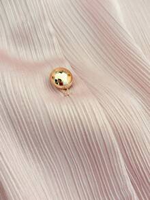 Franclia Áo sơ mi nữ màu hồng thanh lịch, ôm dáng, cổ bẻ phía trước, tay dài, cúc vàng, vải họa tiết sao băng, thích hợp cho mùa xuân/thu. Áo sơ mi nữ tay dài màu hồng, áo công sở nữ, áo sơ mi cài cúc nữ, áo công sở nữ, áo đi chơi nữ, áo thu đông nữ, áo trắng nữ, áo thường ngày mùa xuân cho sinh viên. - Hồng - Xem 4