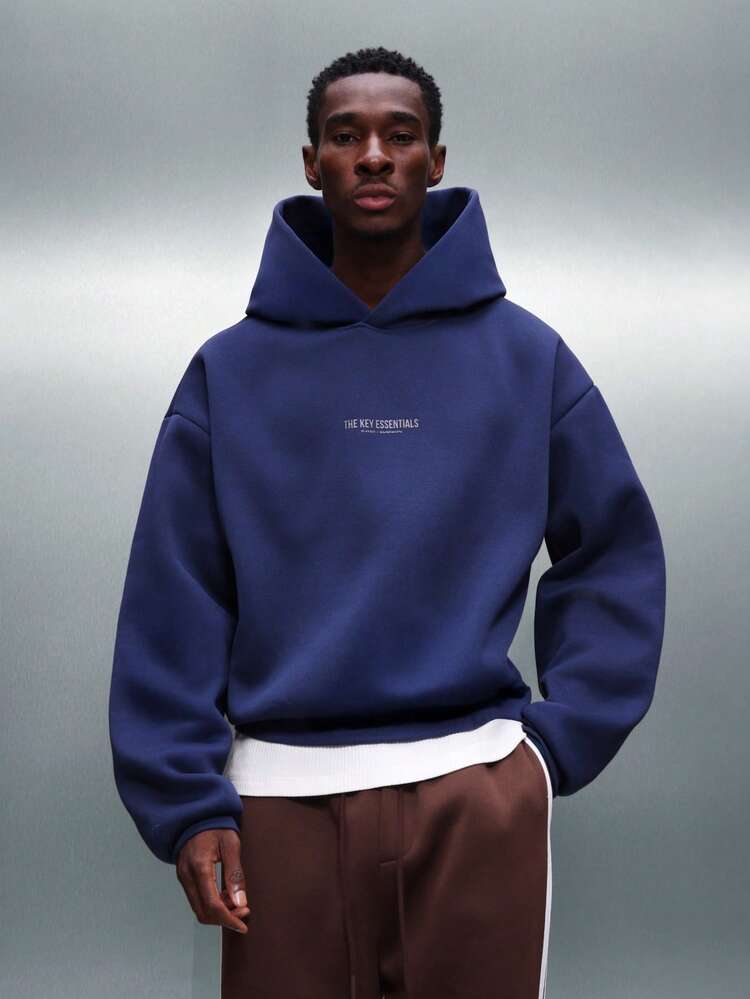 PLAYBOY X SUMWON Navy Crop Hoodie With Chest Print