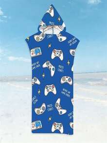 SHEIN 一件装速干冲浪斗篷换衣浴袍连帽衫，成人男女通用，可穿戴沙滩巾，超细纤维材质，适合游泳、沙滩冲浪、潜水、居家、温泉沐浴等场合。 - 彩色 - 查看 37