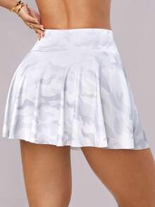 Dewbera 女士高腰迷彩印花休闲健身运动裙裤 - 彩色 - 查看 2