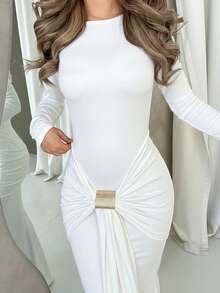 Jemour Váy dài nữ Melart Thu/Đông mới về - trắng - Xem 3