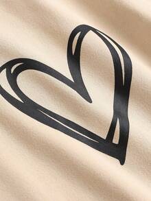 SHEIN Girlism 青少年女孩两件套休闲装 - 宽松圆领针织上衣，带有图案印花和宽松短裤，适合日常穿着、返校、假期、家庭户外活动、春季野餐和各种场合