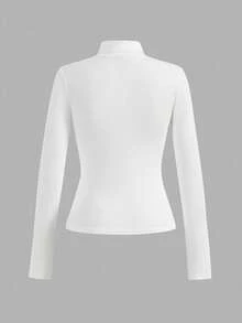 SHEIN Essnce Set de 4 suéteres de cuello alto ajustados y versátiles de unicolor para mujer, para otoño/invierno - Multicolor - Ver 6