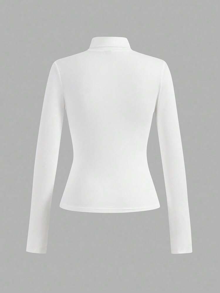 SHEIN Essnce 4pcs/Set Casual Solid Color Versatile Layering Slim Fit Turtleneck Sweater For Women, Autumn/Winter - Multicolor - View 6