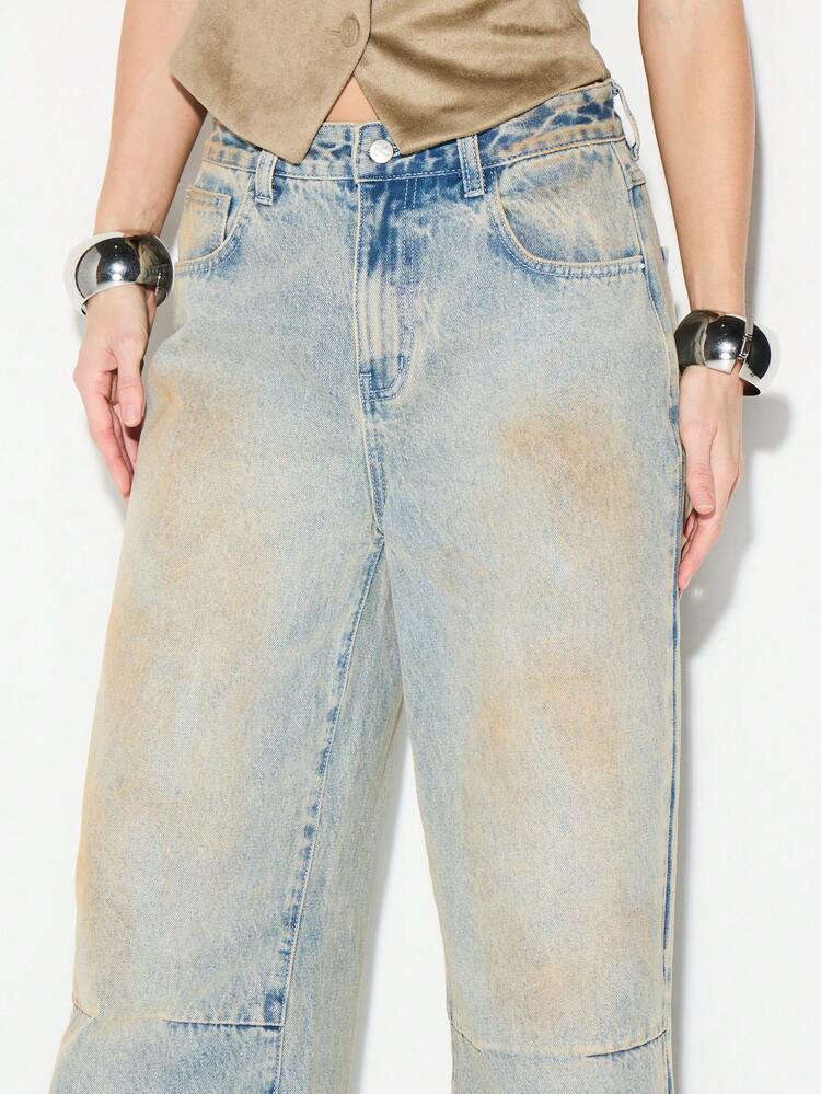 KIZN Oversized Baggy Wide Leg Denim Jeans