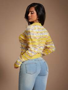 Radiana Women Multicolor Long Sleeve Knitwear Regular Length Basic Top Sweater - Multicolor - View 2