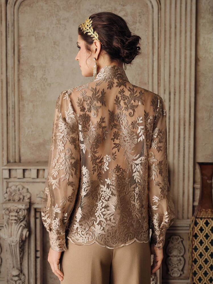 Women's Spring New Bow Tie Collar Design Blouse