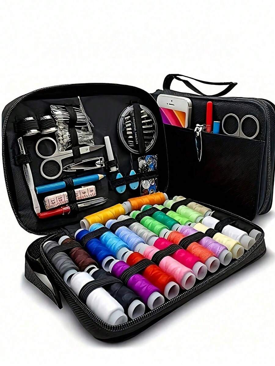 95 zestawów do szycia (losowe kolory) – kompleksowy zestaw materiałów i akcesoriów do szycia, zawierający 24 kolory nici, igły, nożyczki, guziki, miarkę krawiecką, rozpruwacz szwów itp. – idealny do drobnych napraw, nagłych napraw, krawiectwa i majsterkowania – przenośny zestaw podróżny do szycia, odpowiedni do użytku w domu, na zewnątrz i w podróży