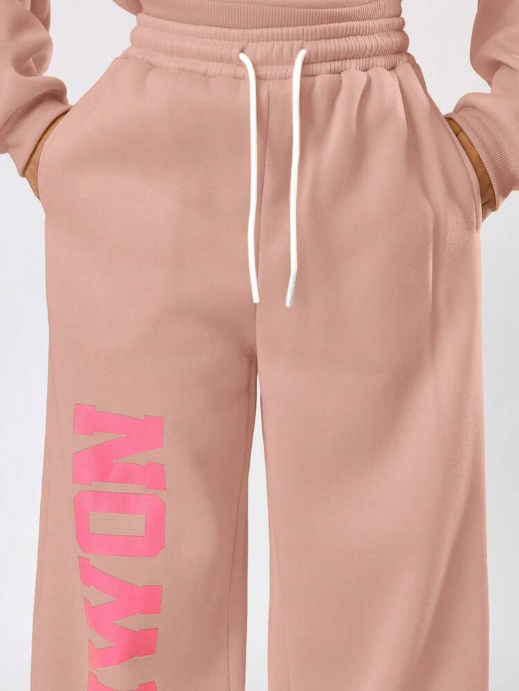 Hoodie And Wide Leg Jogger Set